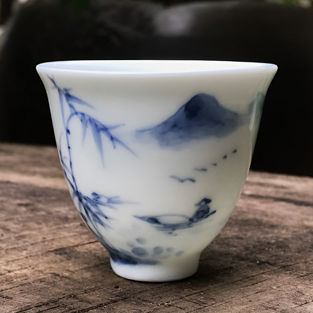 Chén trà Sứ Cao (6 cái) – Vẽ tay- An Thổ Túc