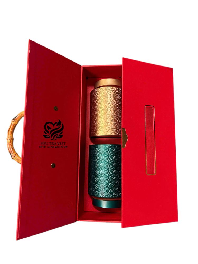 Set Quà Tặng Trà Cao Sơn – 200g Ô Long Shan Xanh & 100g Hồng Trà Chốt Đỉnh 2.000