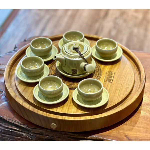 Khay Trà Trống Đồng Tròn